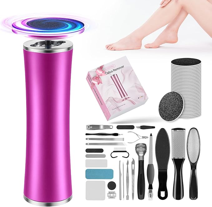 Electric Foot Callus Remover with 36 in 1 Pedicure Kit | Adjustable Speed | Mini Portable | 60 Pcs Sandpaper Discs | Professional Electric Callus Remover for Feet for Dead Skin and Calluses