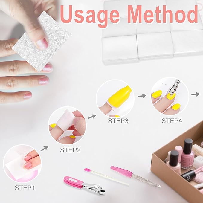270 Pcs Lint Free Nail Wipes – Professional No Lint Nail Pads for Gel Nail Polish Removal, Acrylic, Dip Powder & At-Home Manicures – Essential Nail Prep Wipes for Flawless Nails