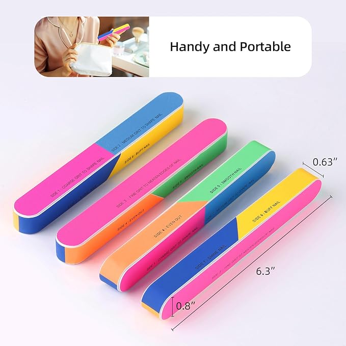 20 Pcs 7 Way Nail Buffer Blocks Nail Files Buffing Block for Shaping & Shining Natural Nails Manicure Tool