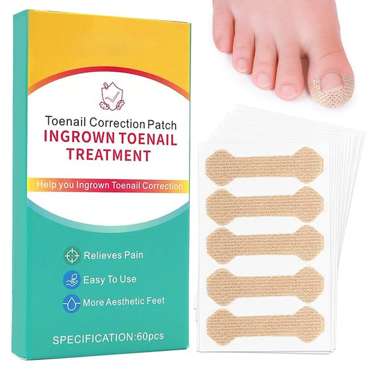 Ingrown Toenail Treatment, 60Pcs Breathable Ingrown Toenail Strips,Painless Ingrown Toenail Tool, Professional Pedicure for Ingrown Toenail, Toenail Corrector Patch
