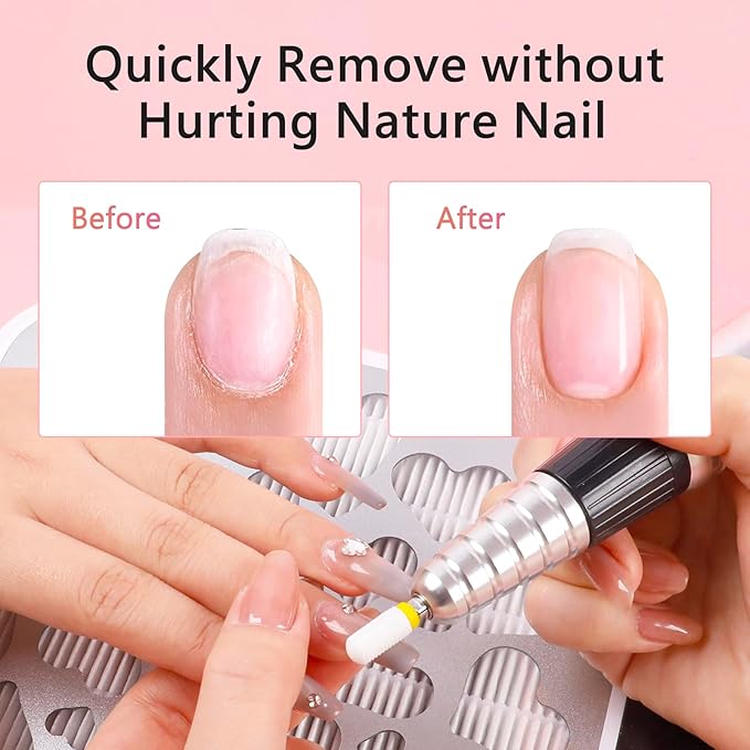 BQAN Nail Drill Bits Set, 6Pcs 3/32 In Drill Bit for Nail Tech Ceramic Bits for Remove Cuticle Acrylic Gel Polish Nail Manicure
