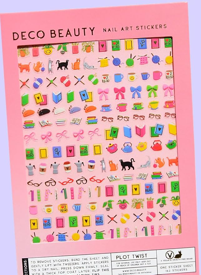 Deco Beauty Plot Twist Nail Stickers - Lightweight & Easy-to-Apply Nail Art with Trendy Designs - Durable & Long-Lasting Nail Stickers for Women, Ideal for DIY Manicures & Salon-Quality Nails