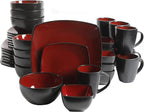 Gibson Elite Soho Lounge Square Reactive Glaze Stoneware Dinnerware Set by GibsonHomewares
