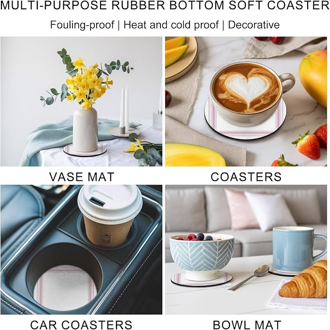 Modern Minimalist Styles Coasters Set of 6, Absorbent Coasters - Image 6