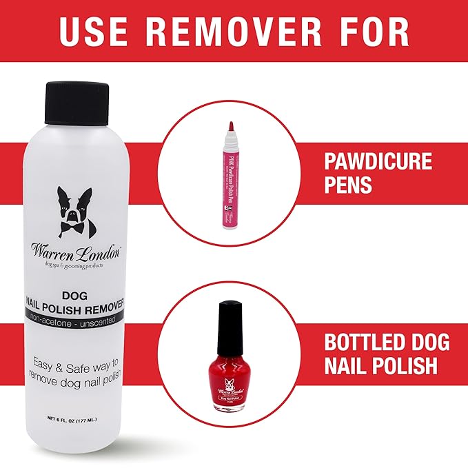 Warren London - Dog Nail Polish Remover | Non Acetone Formula | Use with Pawdicure Polish Pens & Other Pet Nail Polish | Made in USA