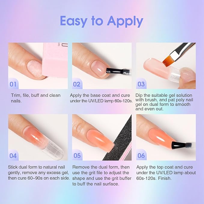 ROSALIND 28 Colors Color Poly Nail Gel Colors Kit with Mini Nail Lamp Clear Neon Poly Nail Gel Starter Kit for Beginners Halloween All Seasons Classic Colors with Everything