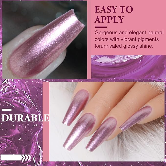 Major Dijit Quick Dry Nail Polish 12ml/0.41fl oz Purple Silver Regular Lacquer Fast Drying & Long Lasting Polish Art Effect for Salon
