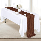 6 Pack Brown Cheesecloth Table Runner 17x108 Inch Semi Sheer Boho Gauze Cheese - Image 3