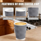 BYSNOW 100 Pack 8 oz Paper Coffee Cups - Image 4