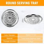 8 Pack Stainless Steel Round Serving Tray - Image 2