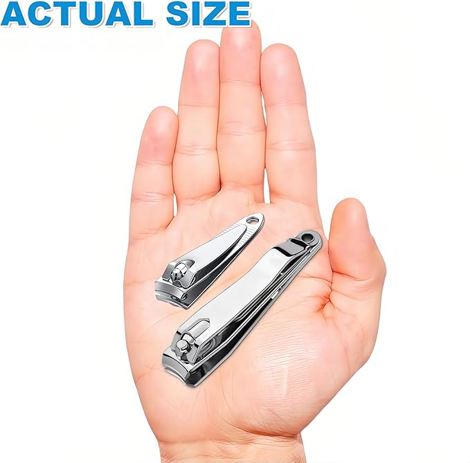 Toenail & Fingernail Nail Clippers Kit for Men Women Seniors, 8-Piece Stainless Steel Long Handled Nail Care Set, Nail Clippers Bulk for Travel, Gifts, (XL Large & Small Set, 4-Pack)