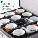 Hearth & Harbor Coffee Mug Storage, Quilted and Stackable Coffee Cup Storage - Image 4