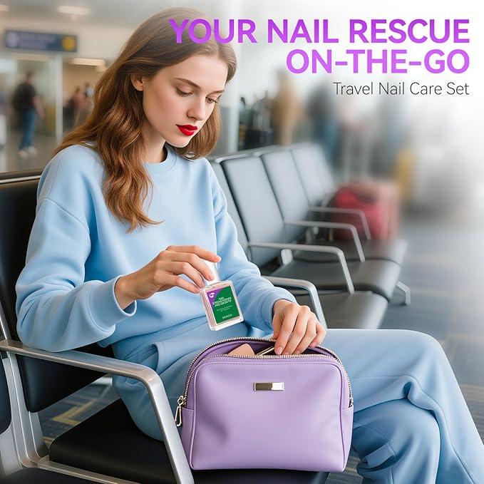 Gelike EC 2-in-1 Nail Repair Set: Nude Strengthener & Dehydrator 15ml Fix Weak Nails Fast - Salon Results at Home for Busy Moms Travelers