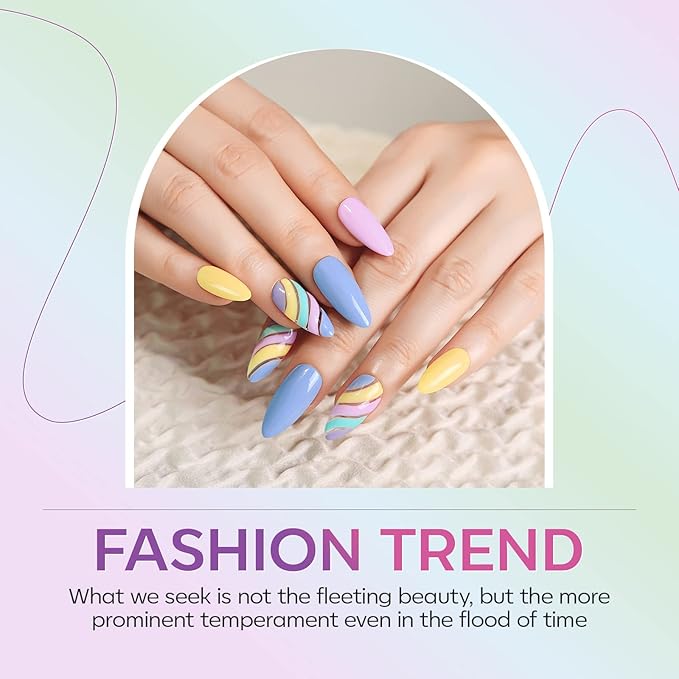 Gellen 10 Colors Gel Nail Polish Starter Kit With UV/LED Light, 24W UV Nail Lamp, Pastel Pink Blue Green Gel Base Top Coat Nail Art Design Tools, All-In-One Gift Set, Salon/Home DIY Gel Manicure Kit