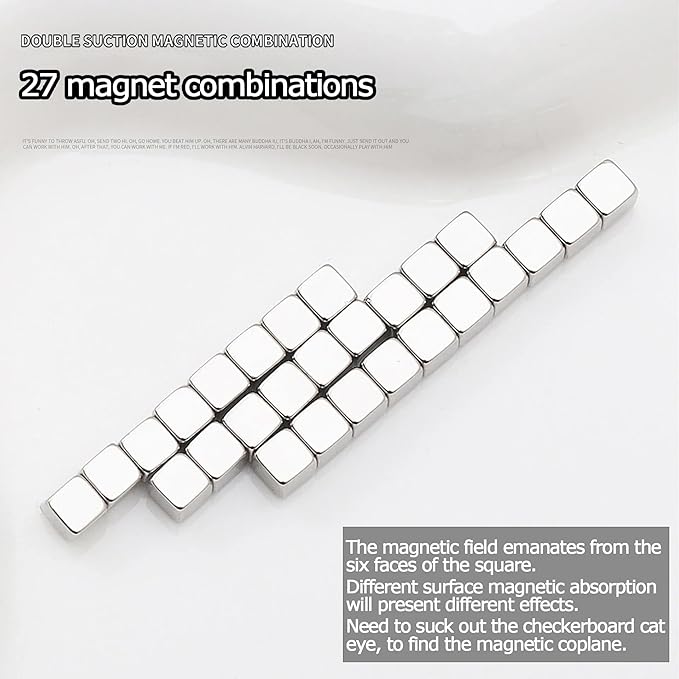 2Pcs/Set Cat Eye Nail Magnet Tool Square Magnet Stick Multi-Function Cat Eye Gel Nail Polish Magnetic Wand Cat Eye Nail Magnetic Magnet for Nails Salon Accessories