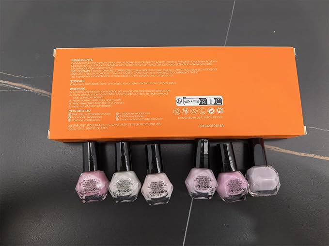 modelones Nail Polish Set 6 Colors, Christmas Red Green Glitter Quick Dry Mini Nail Lacquer Kit Winter Hot Pink Blue Purple Orange Holographic Sparkle Holiday Manicure Nail Art Gift for Women Girls