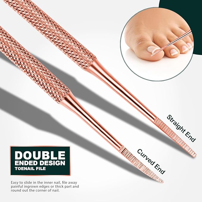 Teenitor Ingrown Toenail Tool, Toenail File and Lifters, Professional Surgical Safe Ingrown Toenail Treatment Pedicure Tools for Feet, Ingrown Toenail Removal Kit Pain Relief