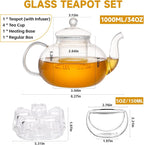 Glass Teapot Set, 34OZ/1000ML Glass Tea Kettle - Image 5