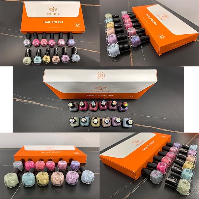 modelones Nail Polish Set, 12 Colors Spring Summer Blue Green Pink Nude Yellow Purple Pastel Quick Dry Mini Starter Kit Long Lasting Art DIY Manicure Set at Home for Women Girls ﻿