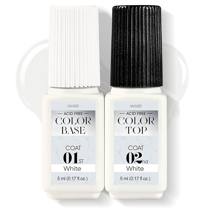 Jofay Fashion White Nail Polish, 10ml All-in-One Step Gel Polish Soak Off LED/UV Lamp DIY Salon Manicure at Home Long Lasting Glossy Finish Home Nail Salon Gift for Women & Girls (0.33 Fl Oz)