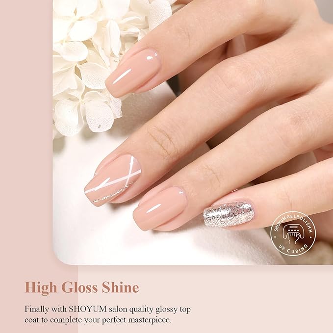 Nude Gel Nail Polish 15ml Neutral Brown Color Natural Set Mocha Mousse Cake Soak Off U V LED Nail Lamp Nail Art Gel 0.51Oz Gift for Women