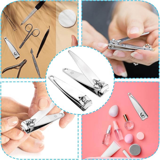 100 Pcs Nail Clippers Bulk for Men Women,Stainless Steel Portable Travel Fingernail Clipper,Flat Fingernail Clippers Sturdy Trimmer Pointed Manicure Care Tools