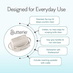 Flip Top Butter Dish with Attached Lid & Matching Knife - Image 6