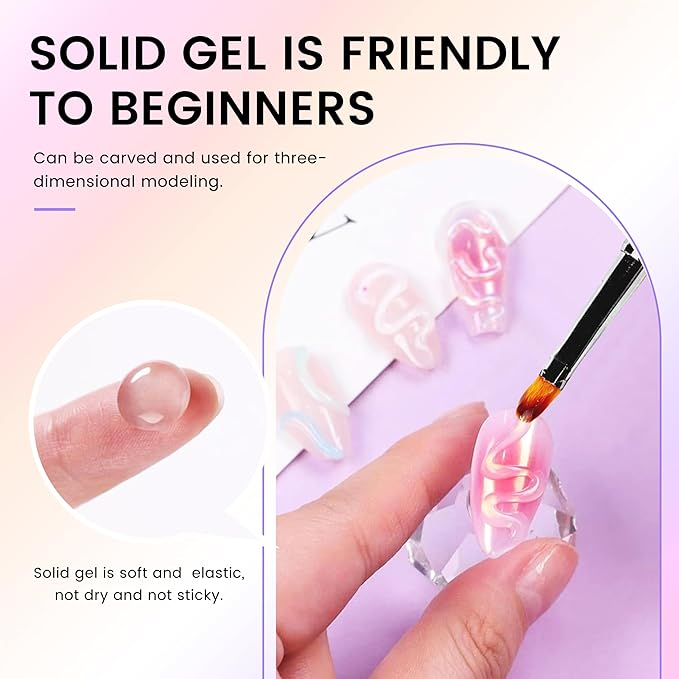 2Pcs 3D Sculpting Nail Gel & Chrome Nail Powder Kit: Unleash Your Creativity with Stunning 3D Designs & Dazzling Chrome Finishes 3D Molding Gel and Chrome PowderGel for NailsArt(40ml 1.36oz)
