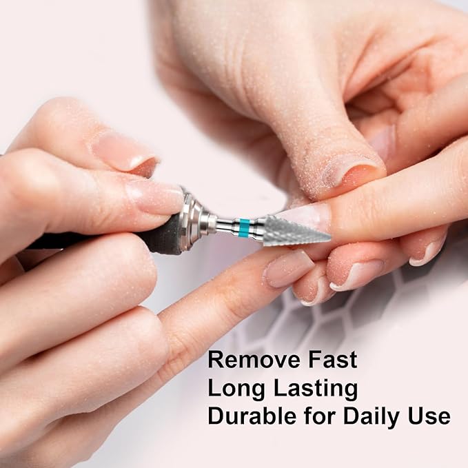 3/32" 2PCS Clean Umberllas Bits Medium Grit Carbide Cuticle Cleaner Bit for Electric Nail Drills – Professional Manicure Tool for Nail Salons and Home Use (M Grit. Silver)