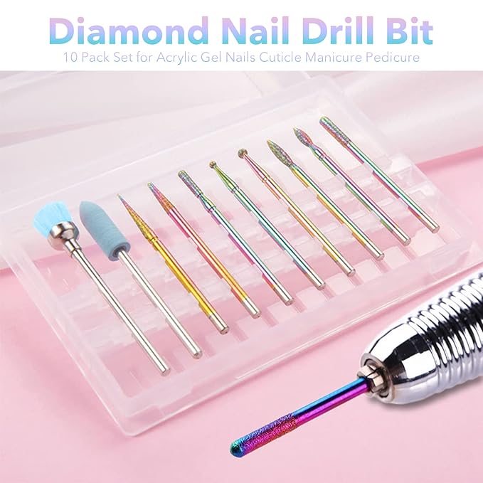 Pack of 20 Ceramic Nail Cutter Attachments Bits Diamond Professional Nail Cutter Attachments Removal Gel Acrylic Cuticle Tungsten Carbide Nail Drill for Manicure Pedicure