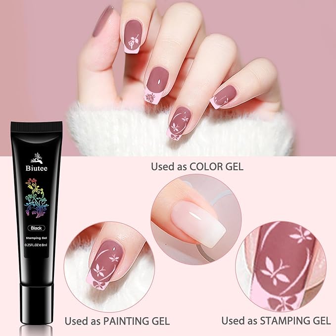 Biutee Nail Stamping Kit 2Pcs Nail Art Stamping Plates 4Pcs Stamping Gel Polish French Tip Nail Stamp Kit 110 Patterns with Silicone Stamper Scraper Large Lace Stamp Template Christmas Gift for Women