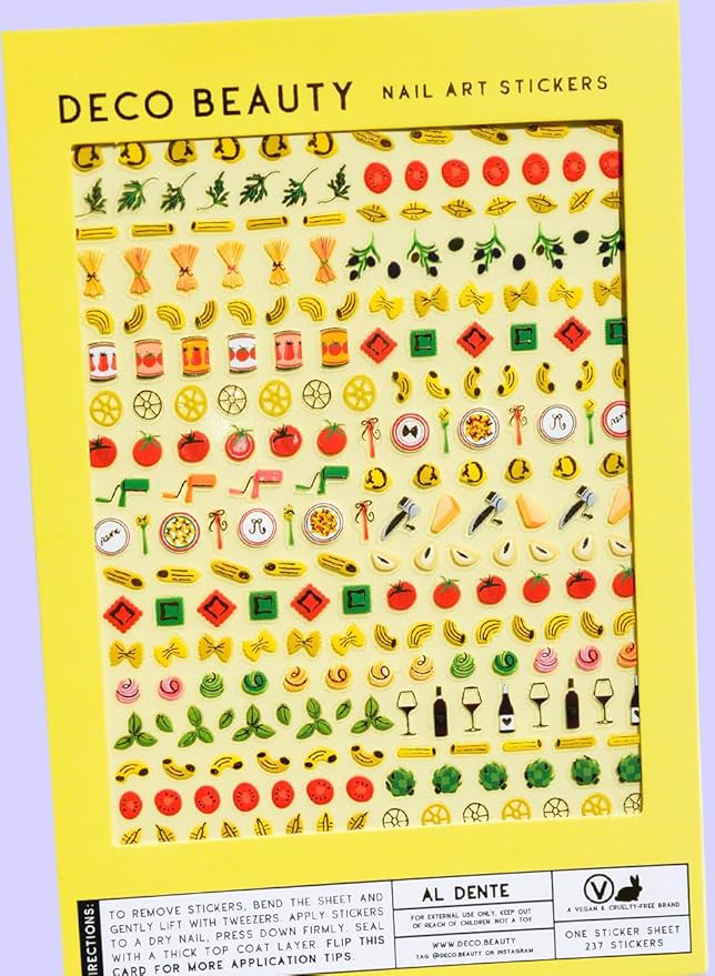 Deco Beauty Al Dente Nail Stickers - Lightweight & Easy-to-Apply Nail Art with Trendy Designs - Durable & Long-Lasting Nail Stickers for Women, Ideal for DIY Manicures & Salon-Quality Nails