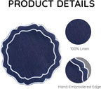 Linen Coasters for Drinks Set of 6, Fabric Coasters - Image 4