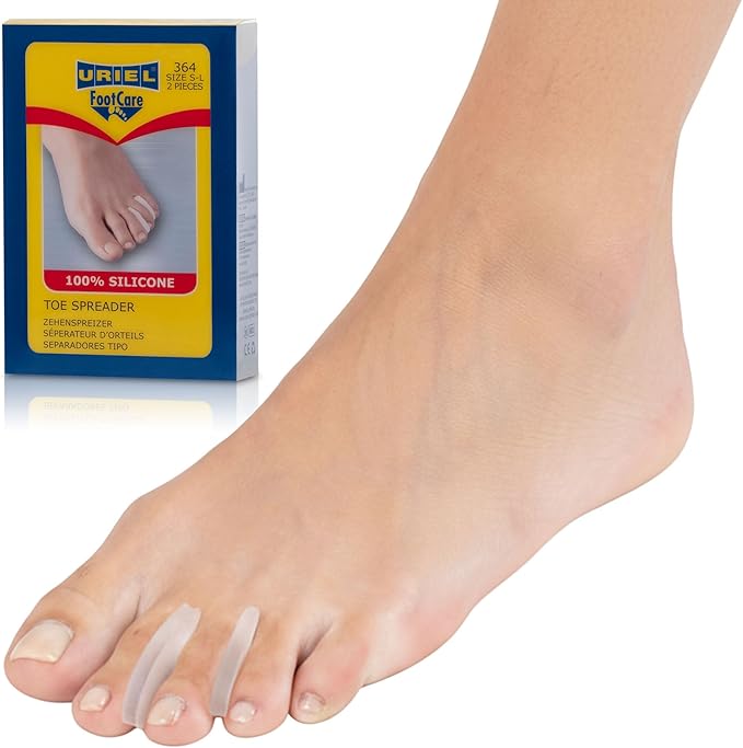 Uriel Silicone Toe Separators for Women & Men – Reusable Toe Spacers for Overlapping Toes, Bunions & Calluses – Soft Non-Slip Design in 2 Sizes for Everyday Comfort, Yoga & Barefoot Use