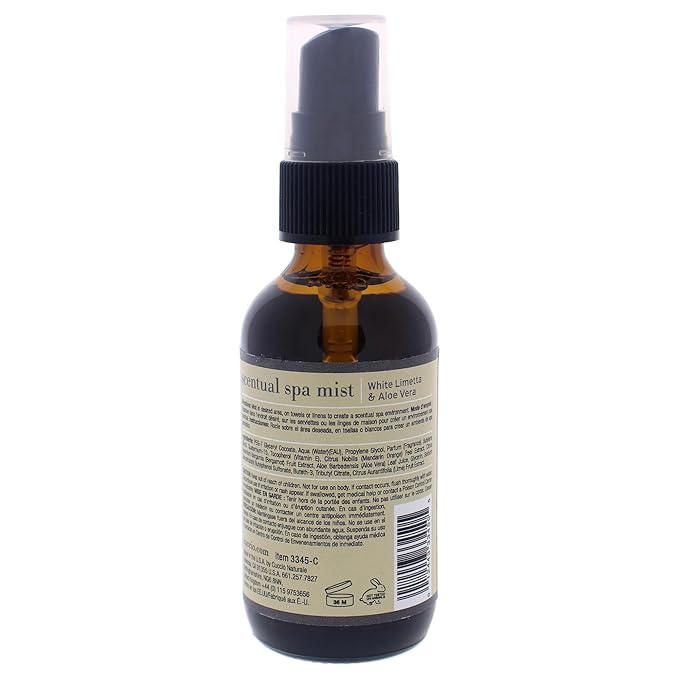 Cuccio Naturale Scentual Spa Mist - Aromatic Spray - Soothes And Softens Skin - Radiant And Rejuvenated Skin - Promotes A Relaxed And Calm Mindset - Paraben Free - White Limetta And Aloe Vera - 2 Oz