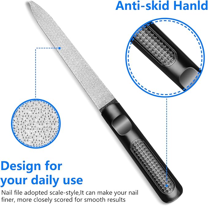 Toenail Clippers for Seniors Thick Nails,Ultra Wide Jaw Angled Head for Large Toe Nail Clippers for Men Women, Heavy Duty Stainless Steel with Long Handle Cutter,Nail File(Black)