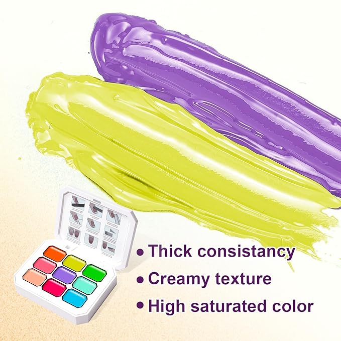 Gradient Painting Gel, 9 Neon Colors Ombre Gel Nail Polish Light Rainbow Hot Pink Blue Green for Pigment Pat Nails Aura Nails, French Manicure DIY Nail Art Rainbow Candy Set