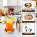 Fall Coaster Set of 6 Cewiru Halloween Coasters - Image 5