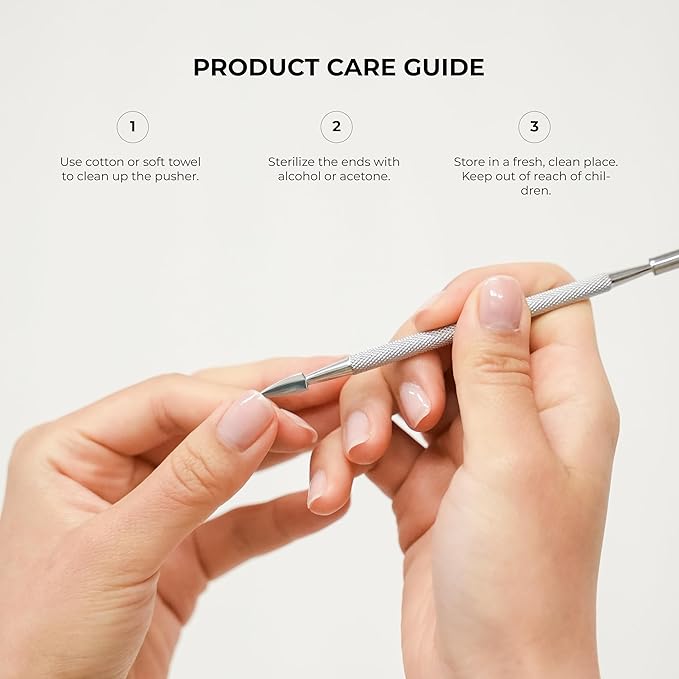NGHIA Pusher - S-504 (Stainless Steel) | Double–Ended Nail Cleaner and Spoon Pusher | Premium Quality for Nail Care | Ergonomic Design | Suitable for Professional & Home Use