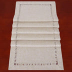 Grelucgo Handmade Hemstitched Polyester Rectangle Table Runners - Image 2