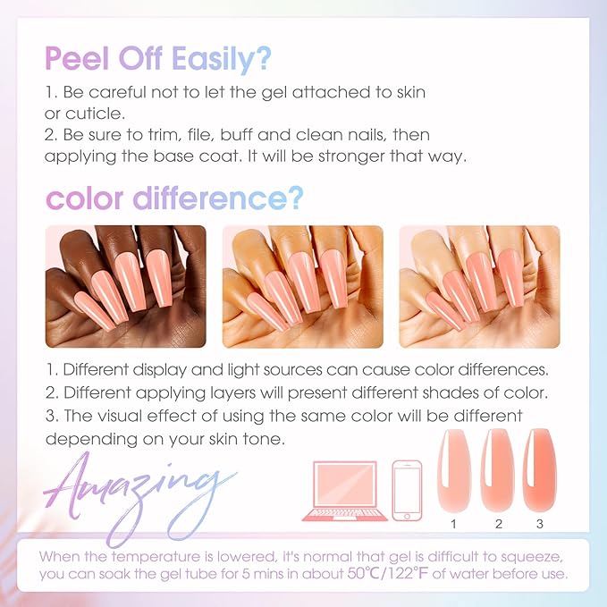 ROSALIND 38 Colors Color Poly Nail Gel Colors Kit with Mini Nail Lamp Clear Neon Poly Nail Gel Starter Kit for Beginners Halloween All Seasons Classic Colors with Everything