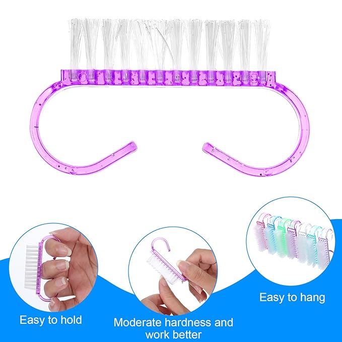 27 PCS Handle Grip Nail Brushes Colorful Small Fingernail Brushes Mini Hand Scrub Cleaning Brush Fingernail Scrub Cleaning Brush Kit for Men Women Toes Nails Pedicure Assorted Color