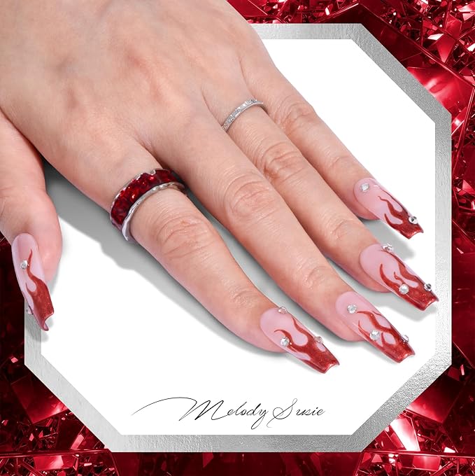 MelodySusie Velvet Red Gel Polish,0.5fl oz Soak Off UV LED Shimmer Red Sparkle Gel Polish Nail Art Manicure Salon DIY Nail Design Decoration at Home Christmas Gift for Women-z030