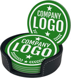 Custom Leather Coasters with Logo - Image 2