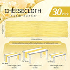 30 Pack Cheesecloth Table Runner 10FT Light Yellow Table Runner Boho Gauze - Image 2