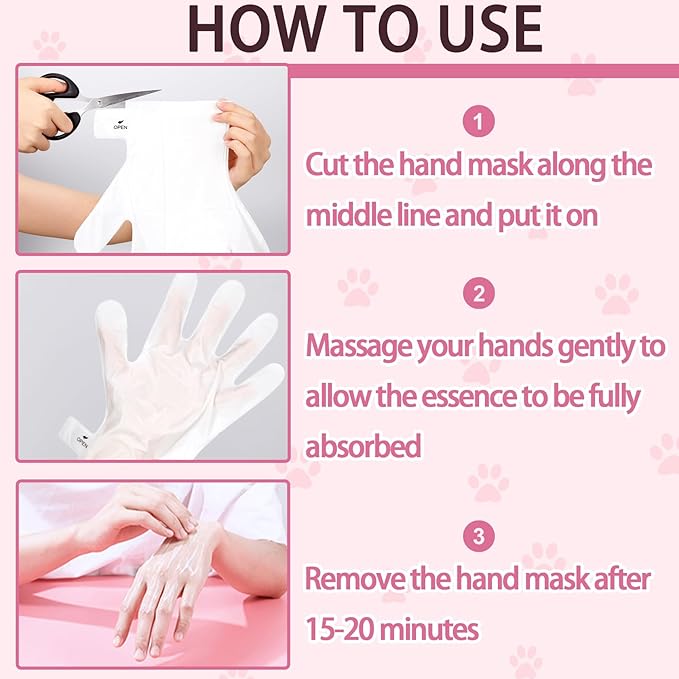 6PCS Hand Masks,Hydrating Hand Masks Moisturizing Gloves Overnight for Dry Cracked Hands,Daily Hand Care Hand Masks Gift Set for Women and Men I