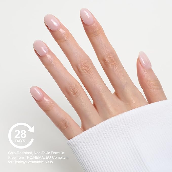 Hema Free Builder Base Gel Nail Polish, Jelly White Strengthener Gel for Fragile nails, Shining Last Long, Cruelty Free, Vegan