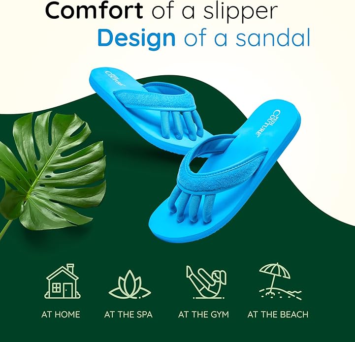 Pedi Couture Pedicure Sandals with Built In Toe Separators for Women - Comfortable Spa Style Flip Flops for Home, Salon, Yoga & Gym Use