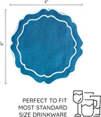 Linen Coasters for Drinks Set of 6, Fabric Coasters - Image 3