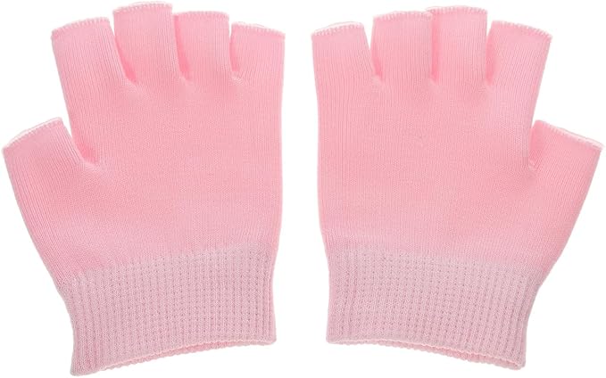 Healifty Moisturizing Fingerless Gloves for Dry Hands, Gel Infused with Jojoba Seed Oil, Olive Oil and Vitamin E, Overnight Hand Spa Moisturizer